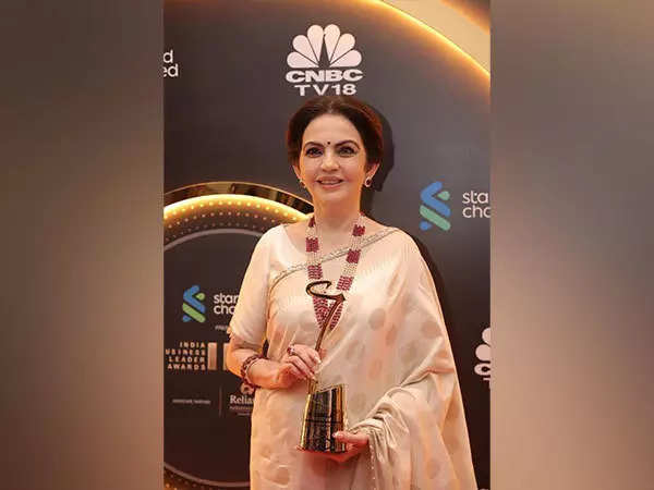 Nita Ambani honoured with "Outstanding Contribution to Brand India" at India Business Leadership Award 2024 Nita Ambani honoured with "Outstanding Contribution to Brand India" at India Business Leadership Award 2024