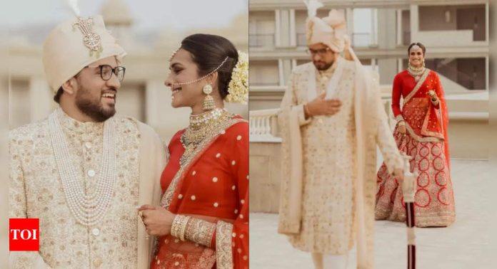 PV Sindhu shines as gorgeous Sabyasachi bride in a crimson lehenga