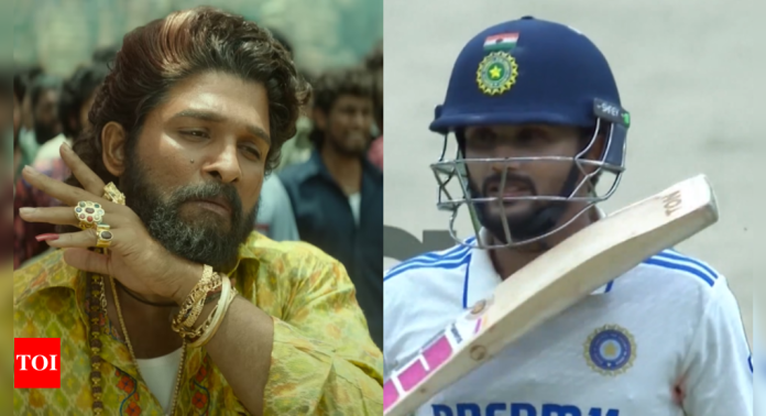 Nitish Kumar Reddy Celebrates Test Fifty with Pushpa Raj's Iconic 'Jhukega Nahi' Gesture During Ind vs Aus Match |