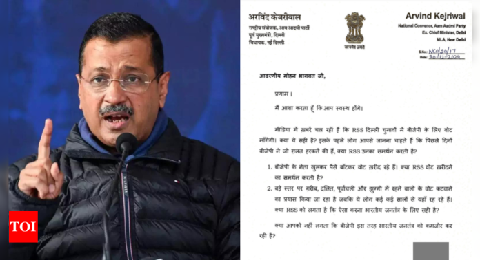'Openly distributing money': Arvind Kejriwal writes to RSS chief Mohan Bhagwat, asks whether it supports BJP