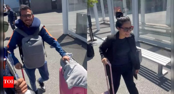 Shikhar Dhawan shares video of Dhanashree Verma making Yuzvendra Chahal a 'coolie' at the airport: 'Yeh dekhiye Yuzi ka hua bada khulasa'