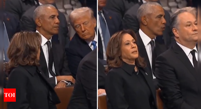 Kamala Harris’ death stare at Obama and Trump’s chat: Is she jealous or just fed up? And where is Michelle? | World News