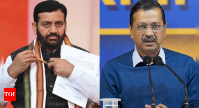 Haryana CM Nayab Singh Saini takes sip from Yamuna, state govt to file case against Arvind Kejriwal over 'poison in Yamuna' remark | India News