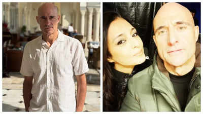 Mark Strong arrives in India; receives a warm welcome from Dune: Prophecy co-star Tabu - Pics