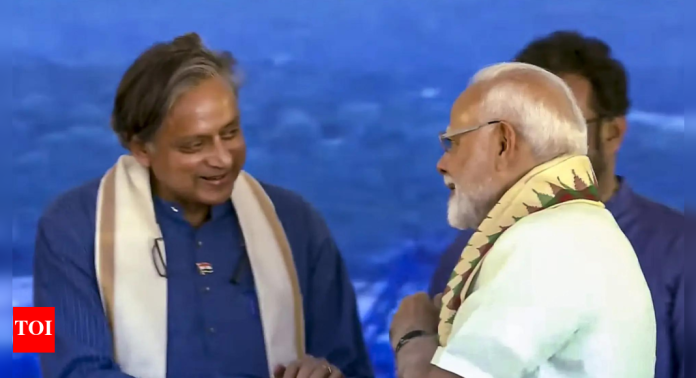 PM Modi mocks INDIA bloc with 'sleepless nights' jibe in presence of Shashi Tharoor, Pinarayi Vijayan | India News
