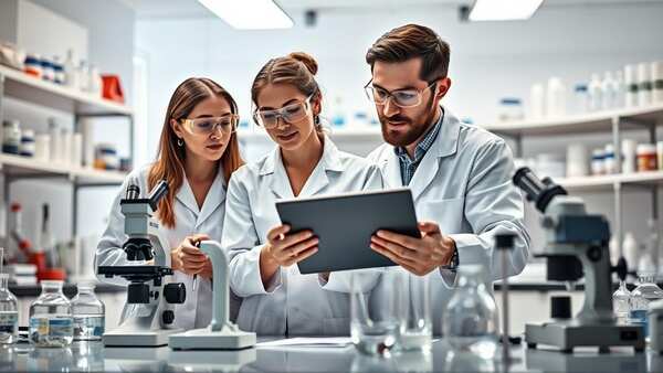 Lab Team Analyzes Research Data