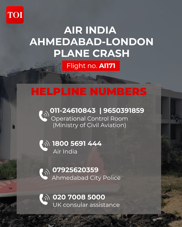 Air India plane crash: Helpline numbers