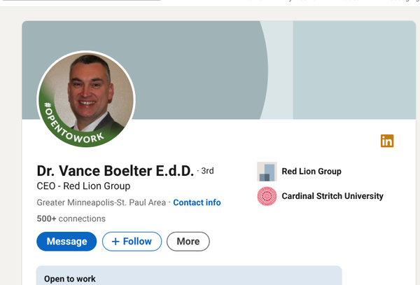 Vance Luther Boelter's LinkedIn profile Vance Luther Boelter's LinkedIn profile