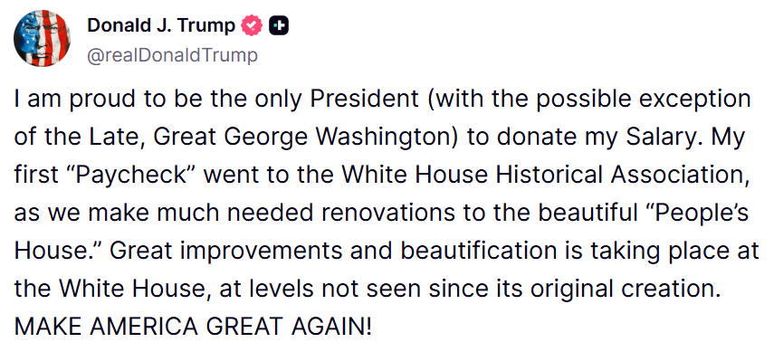 Donald Trump's Truth Social post