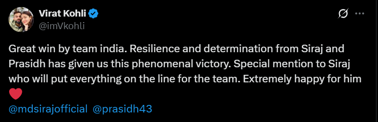 Virat Kohli Tweet Virat Kohli Tweet