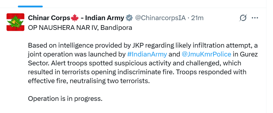 Chinar Corps post Chinar Corps post
