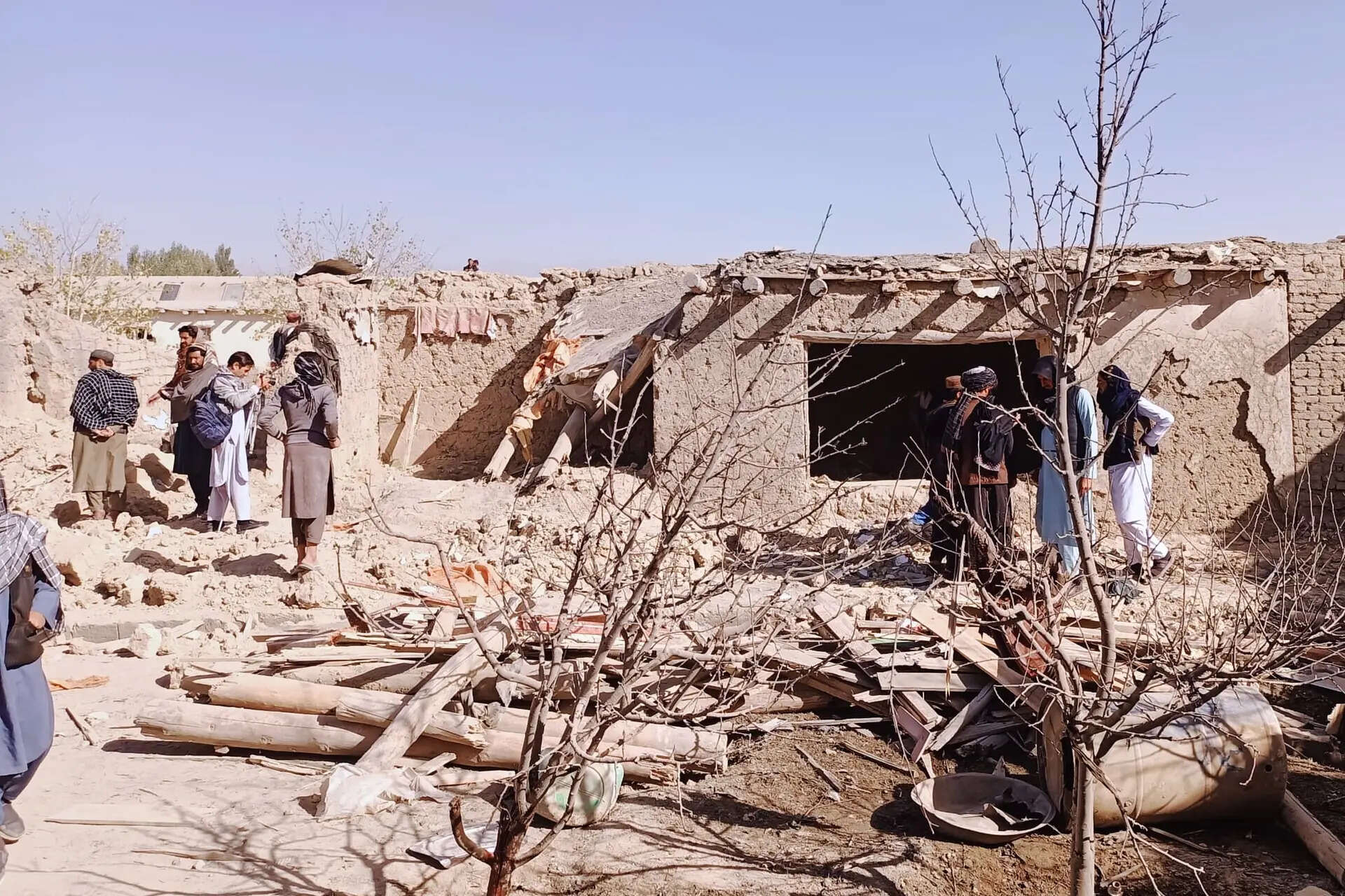 Locals inspect the site of a cross-border airstrike by Pakistan in Afghanistan's eastern Paktika province on Saturday (AP Photo/Shafiqullah Mashaal) Afghanistan withdraws from Twenty20 cricket tri-series in Pakistan over military strikes